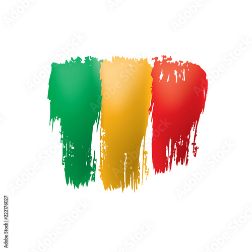 Mali flag, vector illustration on a white background