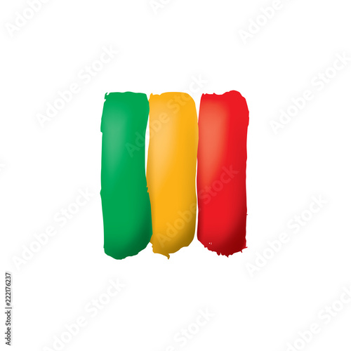 Mali flag, vector illustration on a white background