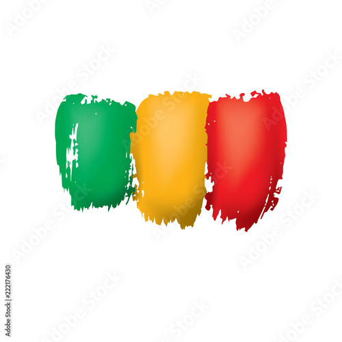 Mali flag, vector illustration on a white background