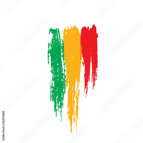 Mali flag, vector illustration on a white background