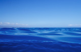 Close Up Blue Ocean Surface with Sky