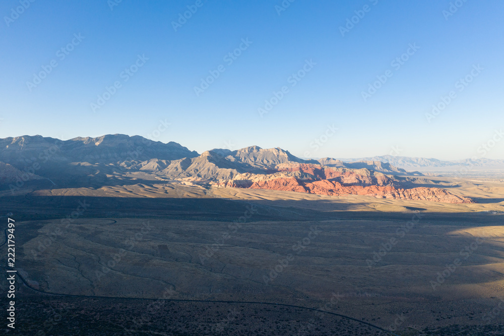 Aerial of Afternoon Light in Red Rock Canyon National Conservation Area, Nevada