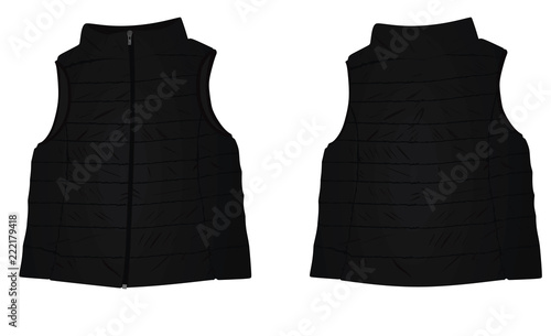 Black vest. vector illustration