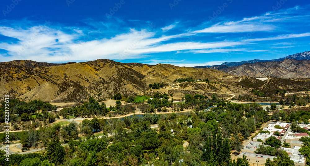 Aerial view of Yucaipa Reginal Park at the base of Crafton Hills