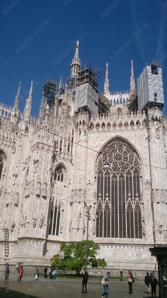 Milan cathedral in summer