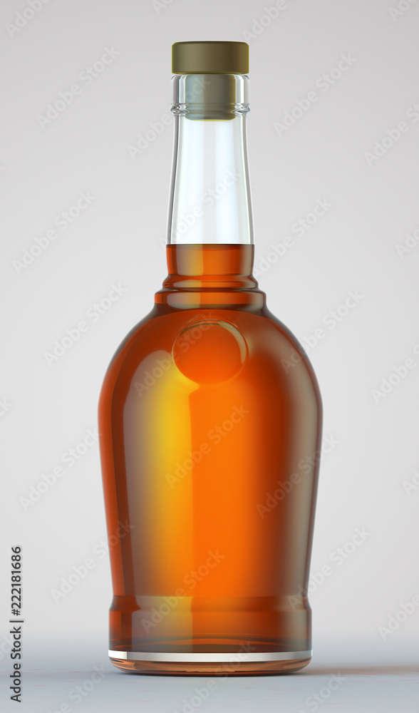 Bottle with alcohol on a white background Bottle with alcohol on a white background