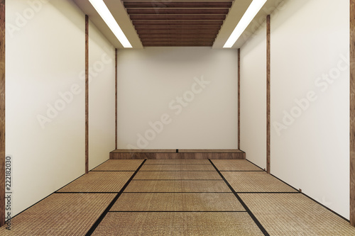 Mock up, Designed specifically in Japanese style, empty room. 3D rendering