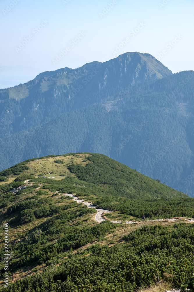 Fototapeta premium hiking trail on top of the mountain. Tatra, Slovakia
