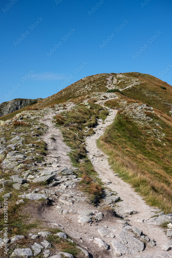 hiking trail on top of the mountain. Tatra, Slovakia hiking trail on top of the mountain. Tatra, Slovakia