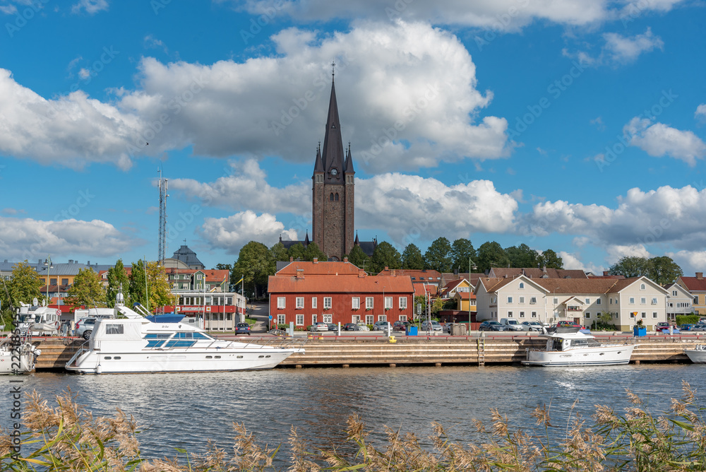 Obraz premium Mariestad the port church and town september 8 2018