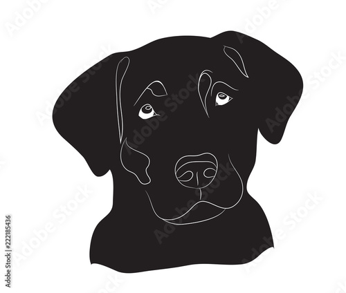 dog portrait silhouette, vector