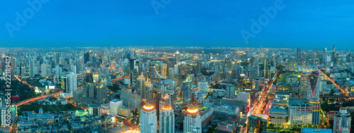 Beautiful Bangkok city  bird eye view on modern new buildings