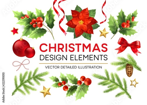 Christmas design elements set