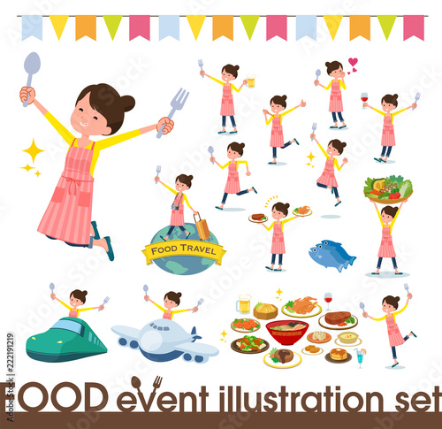 flat type Ballet Bun hair Apron mom_food festival
