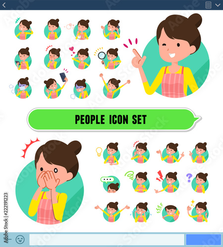 flat type Ballet Bun hair Apron mom_icon