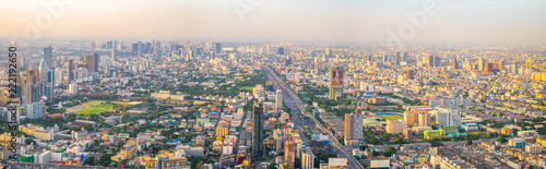 Fototapeta Naklejka Na Ścianę i Meble -  Beautiful Bangkok city, bird eye view on modern new buildings