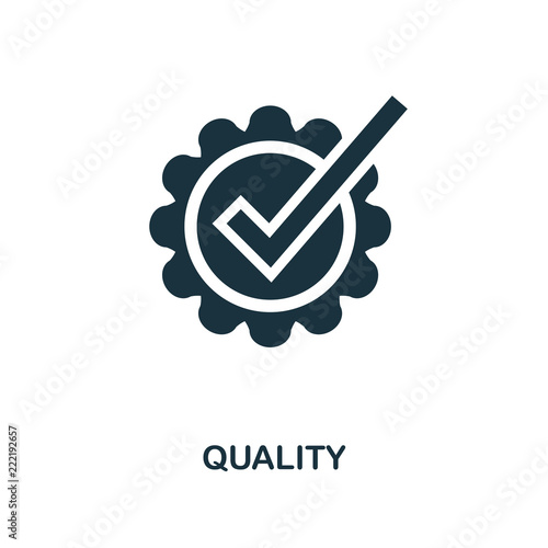Quality icon. Monochrome style design from e-commerce icon collection. UI. Pixel perfect simple pictogram quality icon. Web design, apps, software, print usage.