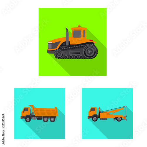 Vector design of build and construction sign. Collection of build and machinery stock symbol for web.