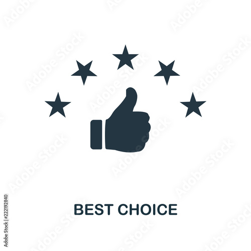 Best Choice icon. Monochrome style design from e-commerce icon collection. UI. Pixel perfect simple pictogram best choice icon. Web design, apps, software, print usage.