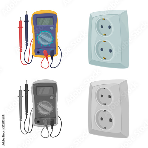 Vector design of electricity and electric icon. Collection of electricity and energy stock symbol for web.