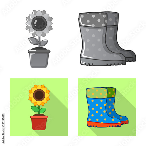 Vector design of farm and agriculture sign. Collection of farm and plant stock symbol for web.