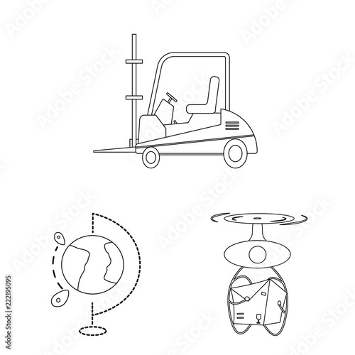 Vector design of goods and cargo symbol. Collection of goods and warehouse vector icon for stock.