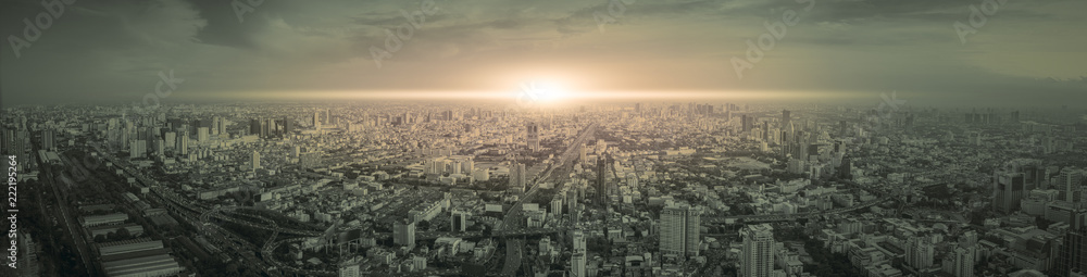 Beautiful Bangkok city, bird eye view on modern new buildings Beautiful Bangkok city, bird eye view on modern new buildings