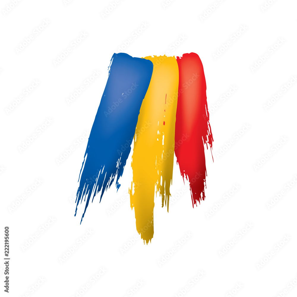 Fototapeta premium Chad flag, vector illustration on a white background