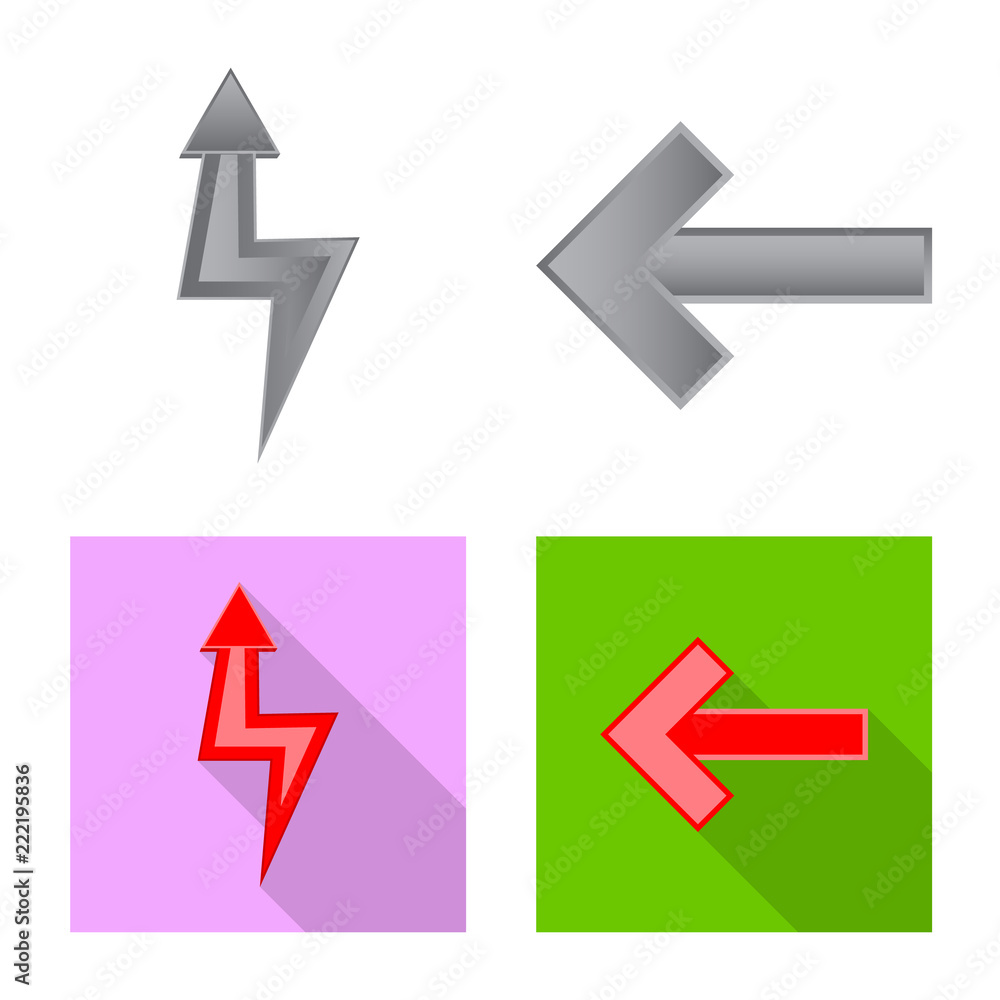 Isolated object of element and arrow symbol. Set of element and direction vector icon for stock. Isolated object of element and arrow symbol. Set of element and direction vector icon for stock.