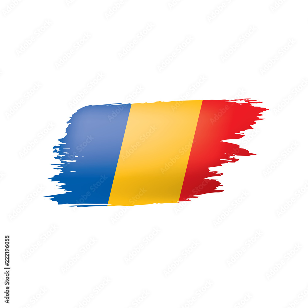 Fototapeta premium Chad flag, vector illustration on a white background