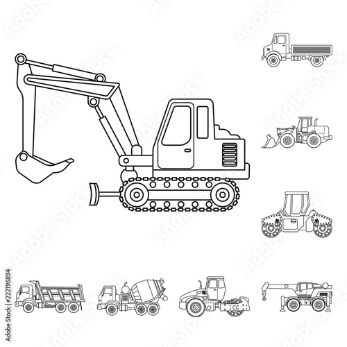 Vector design of build and construction symbol. Set of build and machinery stock symbol for web.