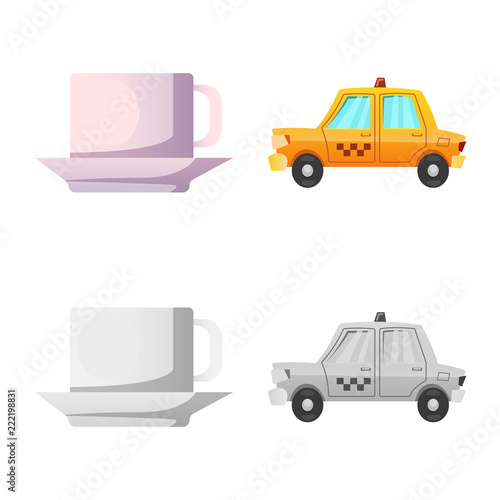 Vector design of airport and airplane symbol. Set of airport and plane vector icon for stock.