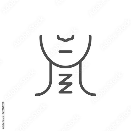 Throat sore line icon