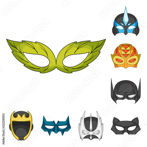 Vector illustration of hero and mask sign. Collection of hero and superhero stock symbol for web.