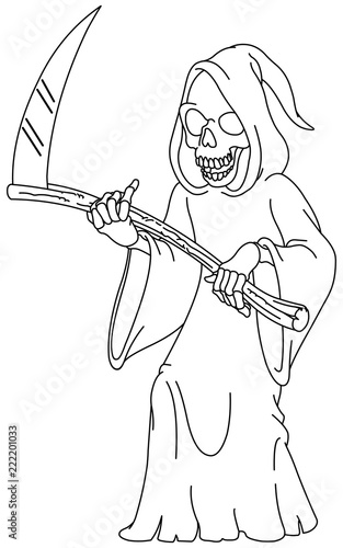 outlined grim reaper