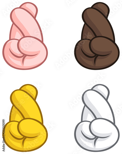 crossing fingers hand cartoon