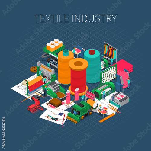 Isometric Textile Print Background