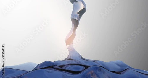 Liquid Silver Drink Pouring Close-Up Loop Loopable Video 4k 3D-Animation.