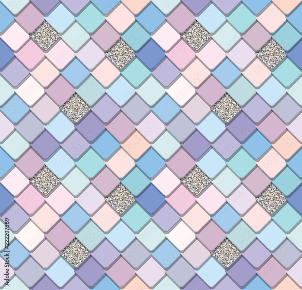 Trendy fresco mosaic seamless background in pastel pink and purple with  glitter elements. Perfect for wrapping paper, mobile cover design. Stock  Vector | Adobe Stock