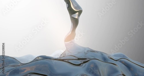 Silver Liquid Drink Pouring Close-Up Loop Loopable Video 4k 3D-Animation.