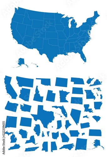 Map of Usa with different states