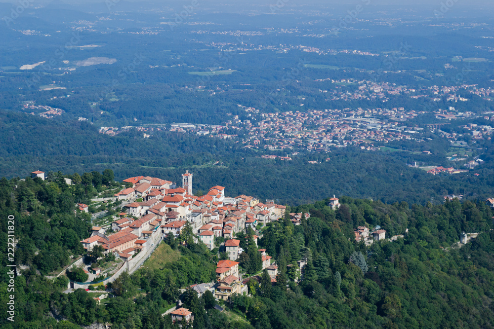 Sacro Monte of Varese (Santa Maria del Monte). Picturesque view of the small medieval village. World heritage site - UNESCO site in Varese, Italy.