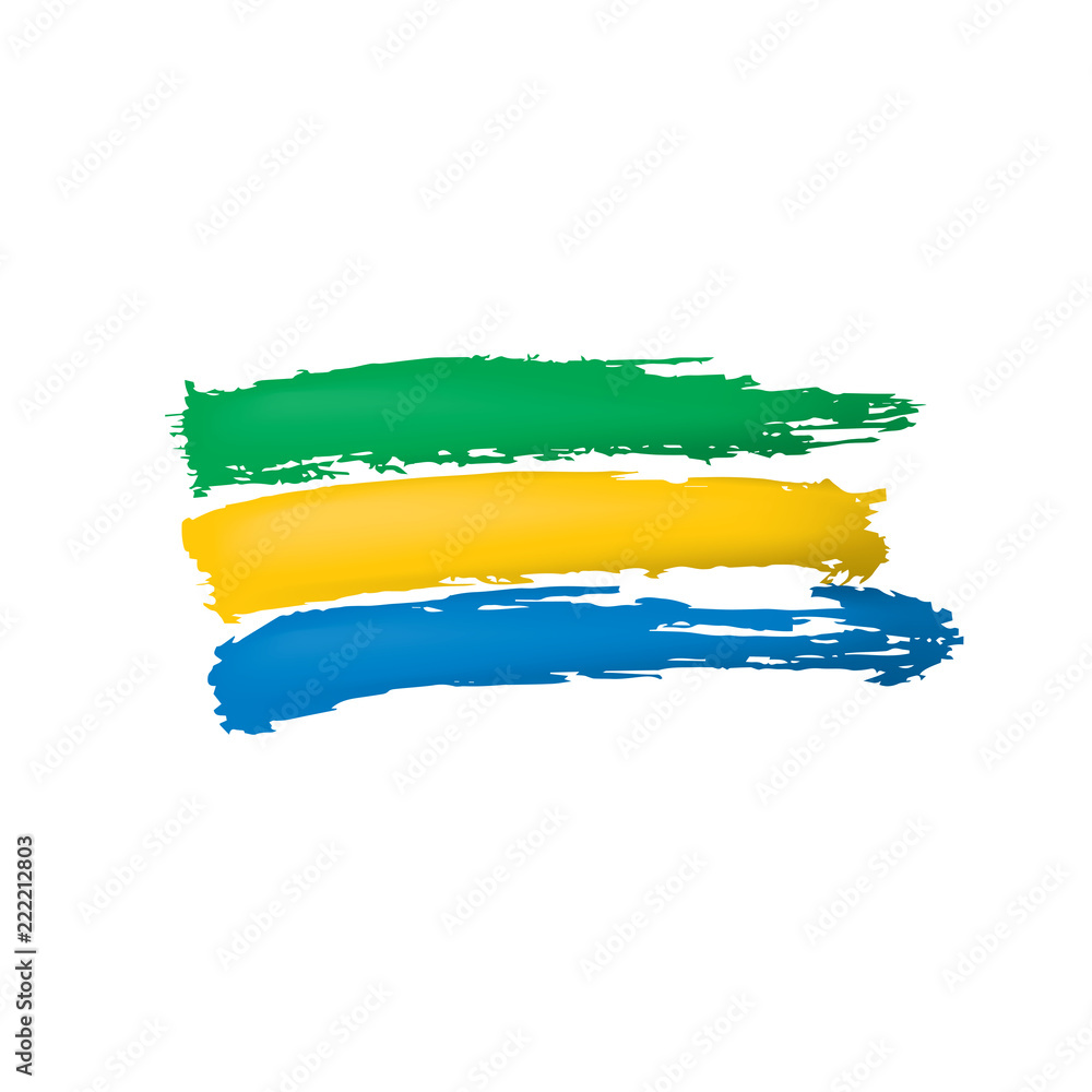 Obraz premium Gabon flag, vector illustration on a white background
