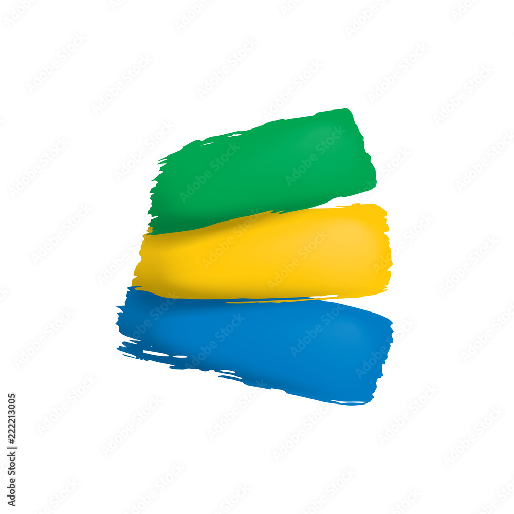 Obraz premium Gabon flag, vector illustration on a white background