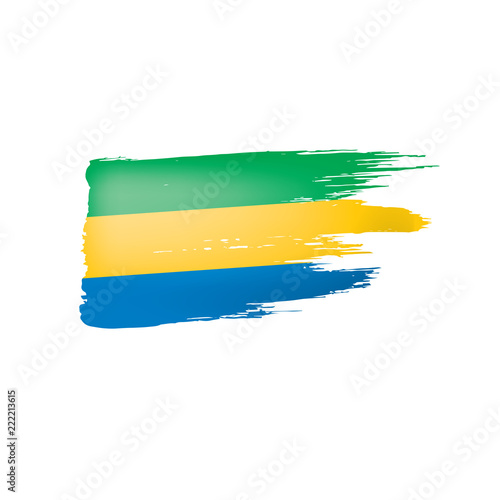 Gabon flag, vector illustration on a white background