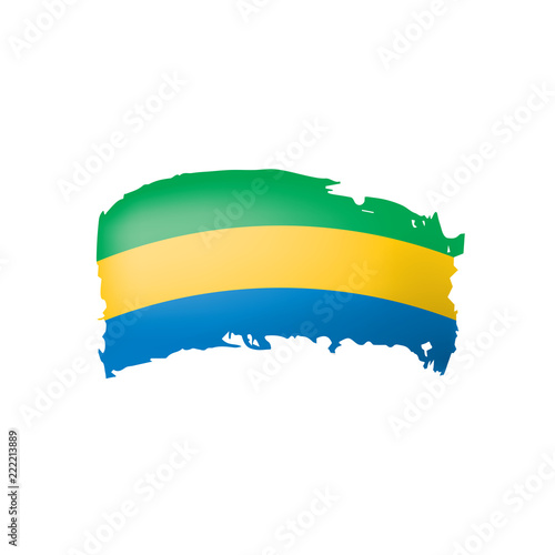 Gabon flag  vector illustration on a white background