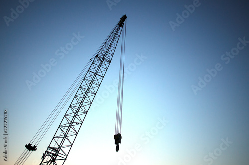 Картината върху платно crawler crane up in the air