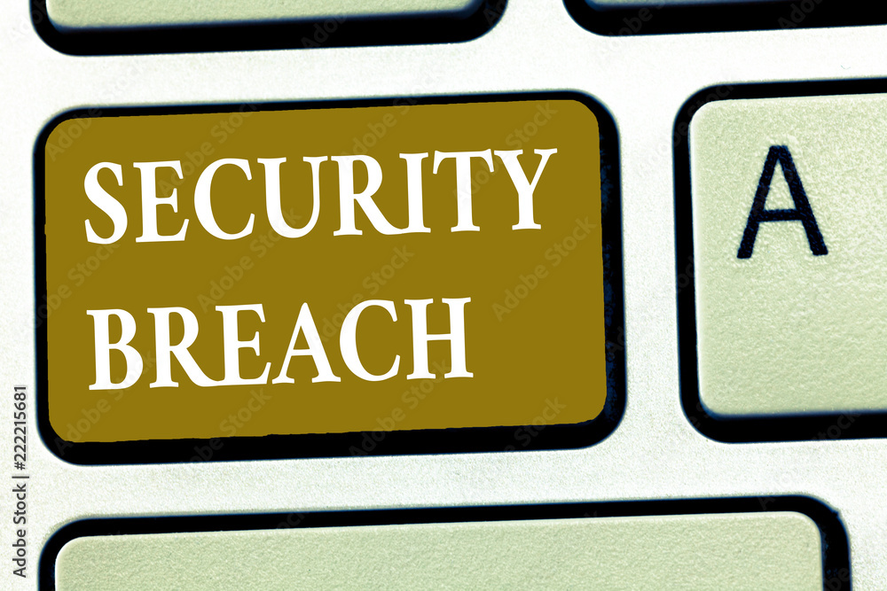 Fototapeta premium Text sign showing Security Breach. Conceptual photo incident that results in unauthorized access of data.