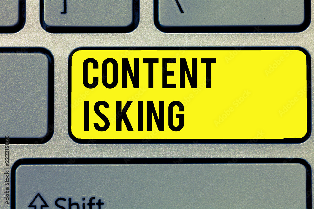 Text sign showing Content Is King. Conceptual photo Content is the heart of today s marketing strategies. Text sign showing Content Is King. Conceptual photo Content is the heart of today s marketing strategies.
