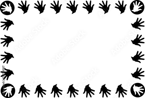 Marco de huellas de la mano.